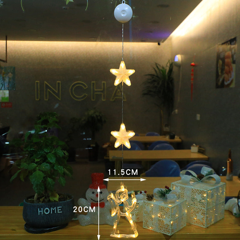 3pcs LED Christmas Star Hanging Lights – Window & Tree Decorations for Home and New Year