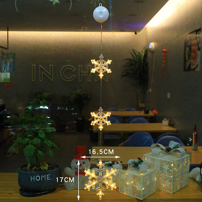 3pcs LED Christmas Star Hanging Lights – Window & Tree Decorations for Home and New Year