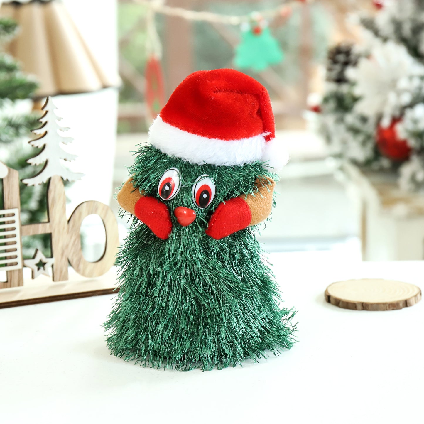 Electric Musical Christmas Toy – Plush Santa Claus & Green Xmas Tree Dancing Doll Decoration