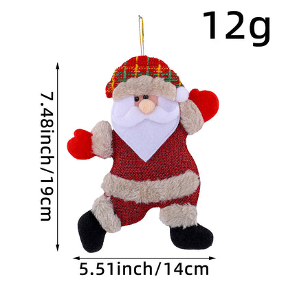 Festive Christmas Tree Ornaments – Santa, Snowman, Reindeer & Bear Figures with Scarves, Golden Balls & Red Bows