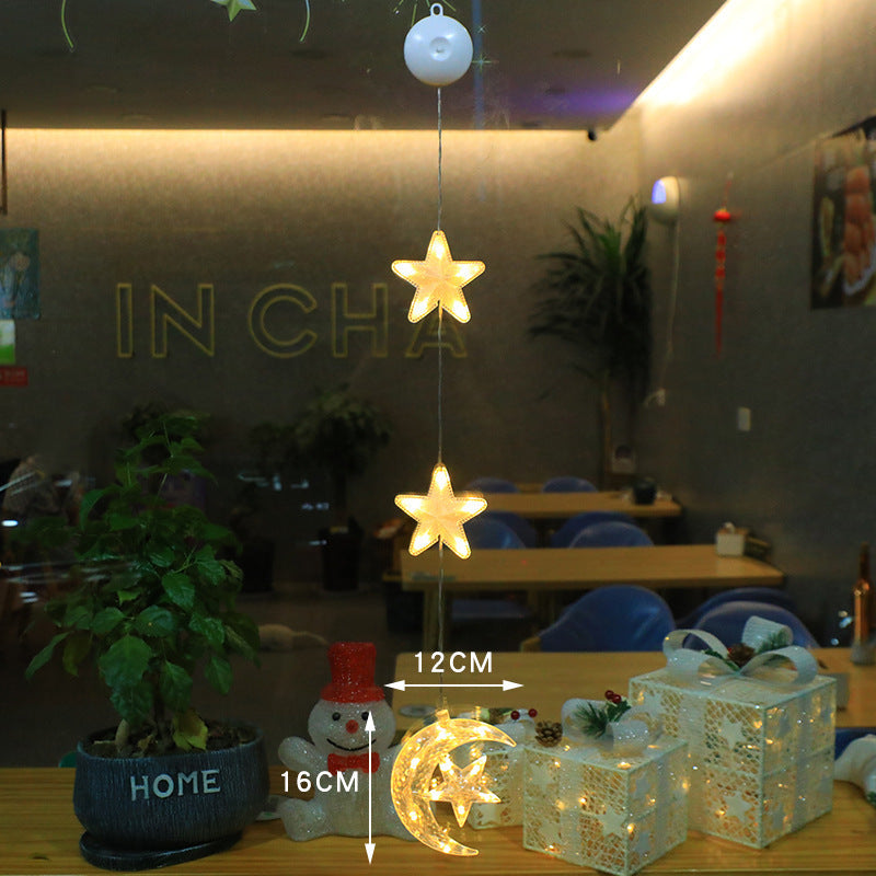3pcs LED Christmas Star Hanging Lights – Window & Tree Decorations for Home and New Year