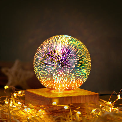 3D Firework Crystal Ball Night Light – USB LED Christmas Home Decor