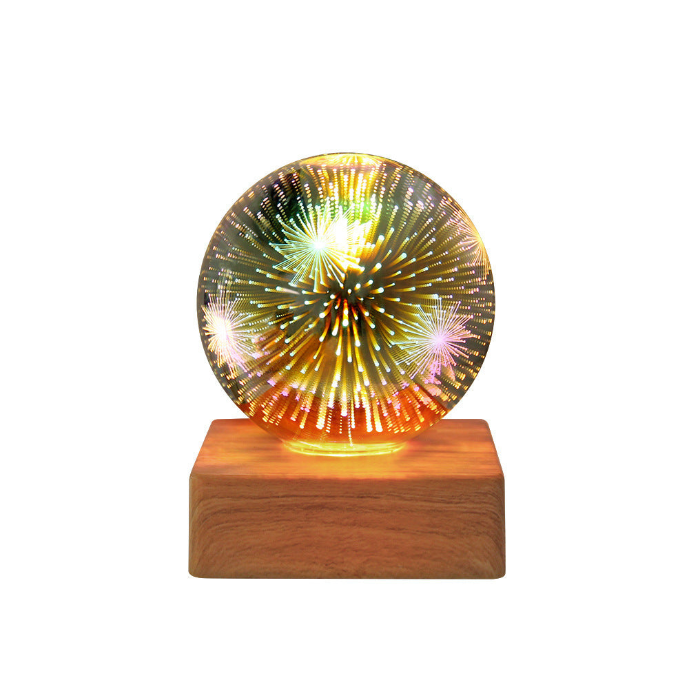 3D Firework Crystal Ball Night Light – USB LED Christmas Home Decor