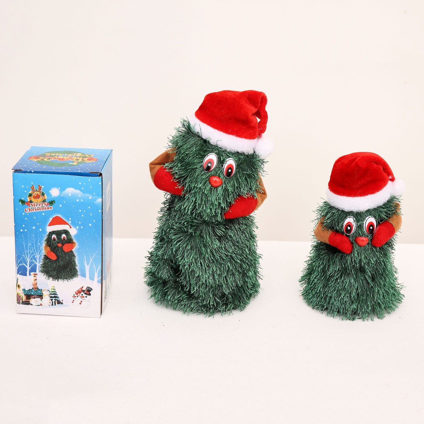 Electric Musical Christmas Toy – Plush Santa Claus & Green Xmas Tree Dancing Doll Decoration