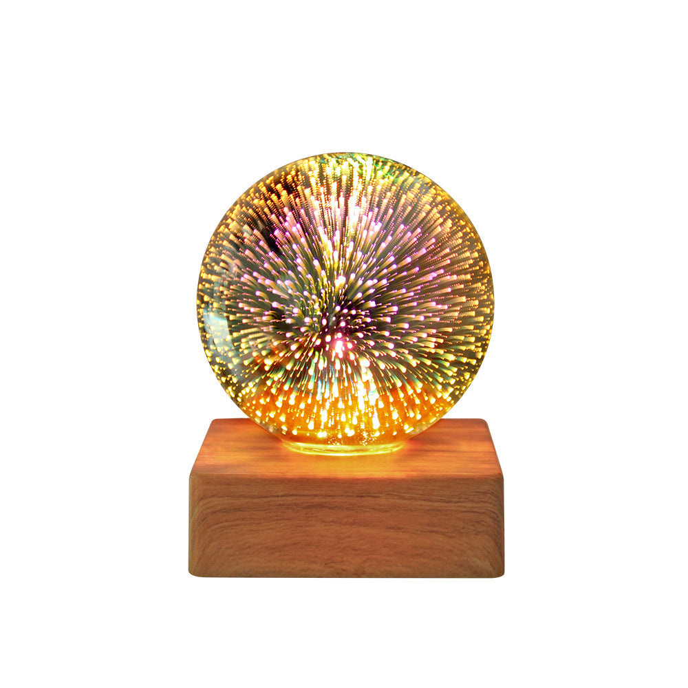 3D Firework Crystal Ball Night Light – USB LED Christmas Home Decor