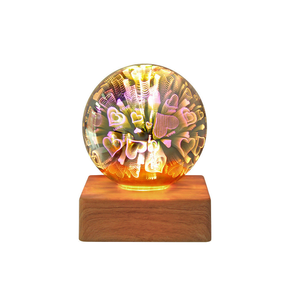 3D Firework Crystal Ball Night Light – USB LED Christmas Home Decor
