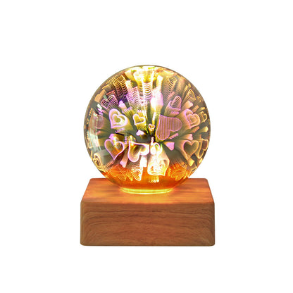 3D Firework Crystal Ball Night Light – USB LED Christmas Home Decor