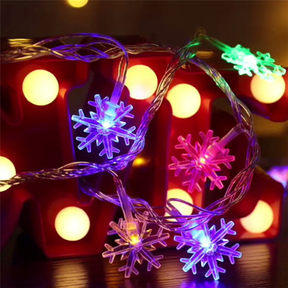 Snowflake String Lights – LED Garland Decorations for Christmas Tree & Winter Home Décor
