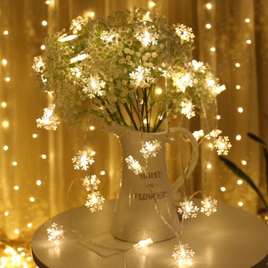 Snowflake String Lights – LED Garland Decorations for Christmas Tree & Winter Home Décor