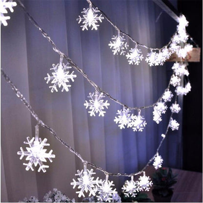 Snowflake String Lights – LED Garland Decorations for Christmas Tree & Winter Home Décor