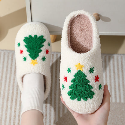 Cute Santa Claus Slippers – Warm Christmas Home Shoes for Couples