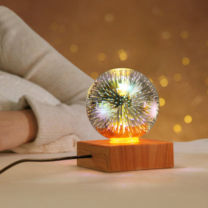3D Firework Crystal Ball Night Light – USB LED Christmas Home Decor