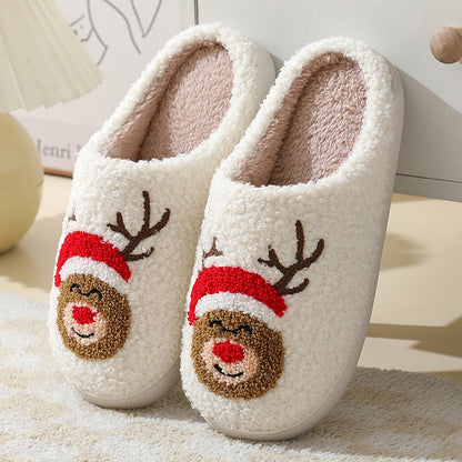 Cute Santa Claus Slippers – Warm Christmas Home Shoes for Couples
