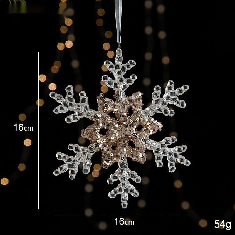 Acrylic Christmas Pendant – Transparent Sequin Holiday Decoration