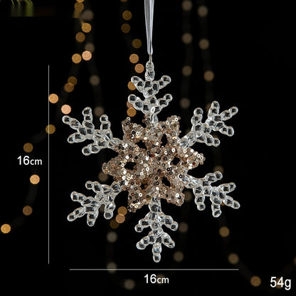 Acrylic Christmas Pendant – Transparent Sequin Holiday Decoration