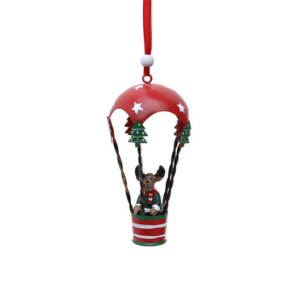 Nordic Iron Hot Air Balloon Christmas Pendant – Creative Parachute Tree Hanging Decoration