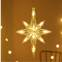 LED Star String Curtain Lights – Christmas Tree & Snowman Holiday Home Decoration