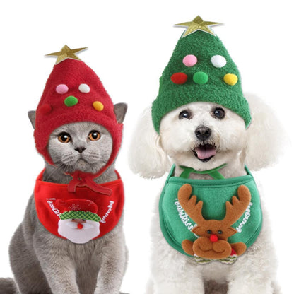 Christmas Tree Shape Pet Hat – Festive Holiday Costume for Cats & Dogs