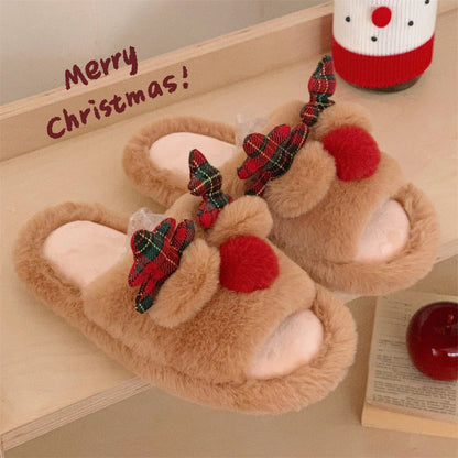 Cute Cartoon Fluffy Slippers – Women’s Cozy Cotton Indoor Shoes