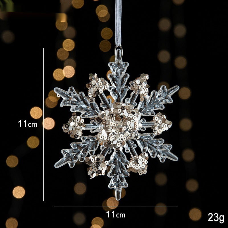 Acrylic Christmas Pendant – Transparent Sequin Holiday Decoration