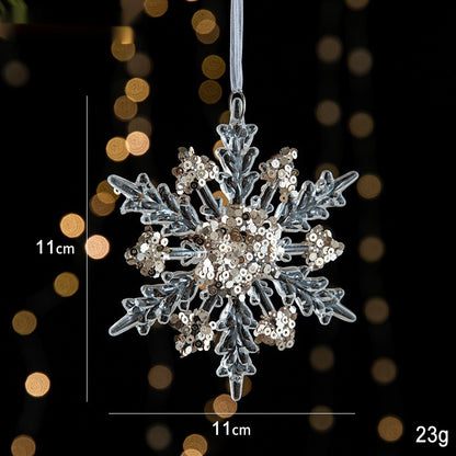 Acrylic Christmas Pendant – Transparent Sequin Holiday Decoration
