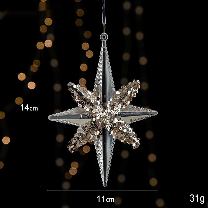 Acrylic Christmas Pendant – Transparent Sequin Holiday Decoration