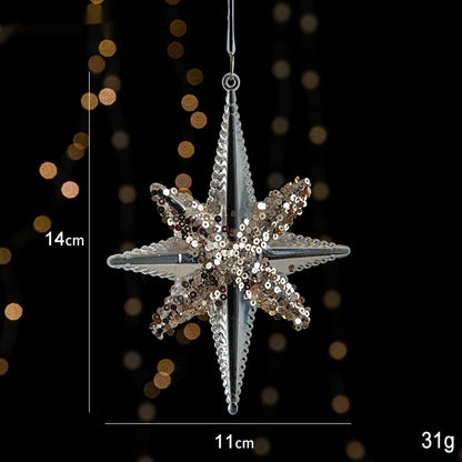 Acrylic Christmas Pendant – Transparent Sequin Holiday Decoration