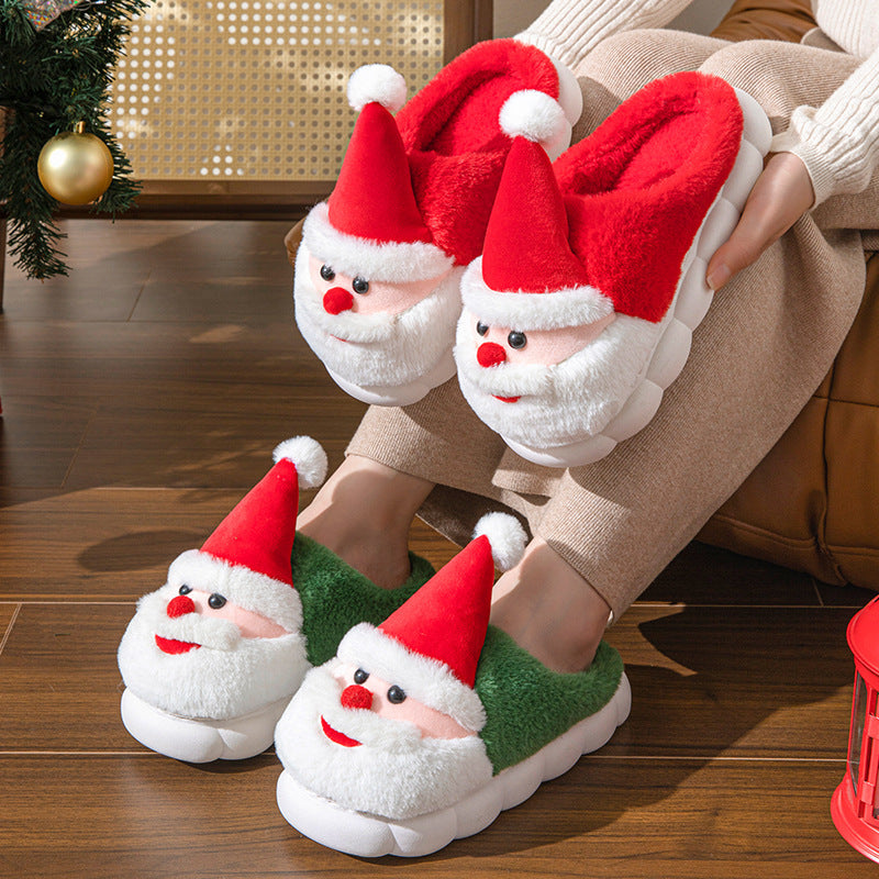 Santa Claus Thick-Soled Slippers – Cozy Non-Slip Home Shoes