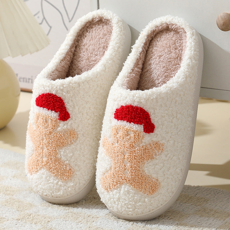 Cute Santa Claus Slippers – Warm Christmas Home Shoes for Couples