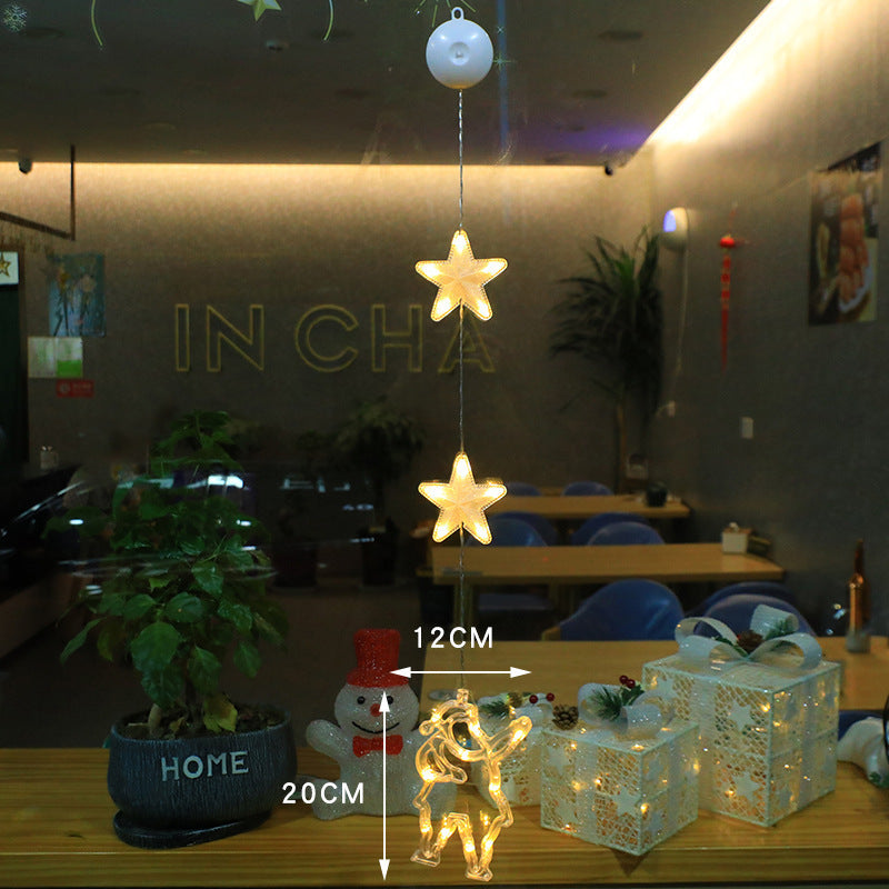 3pcs LED Christmas Star Hanging Lights – Window & Tree Decorations for Home and New Year