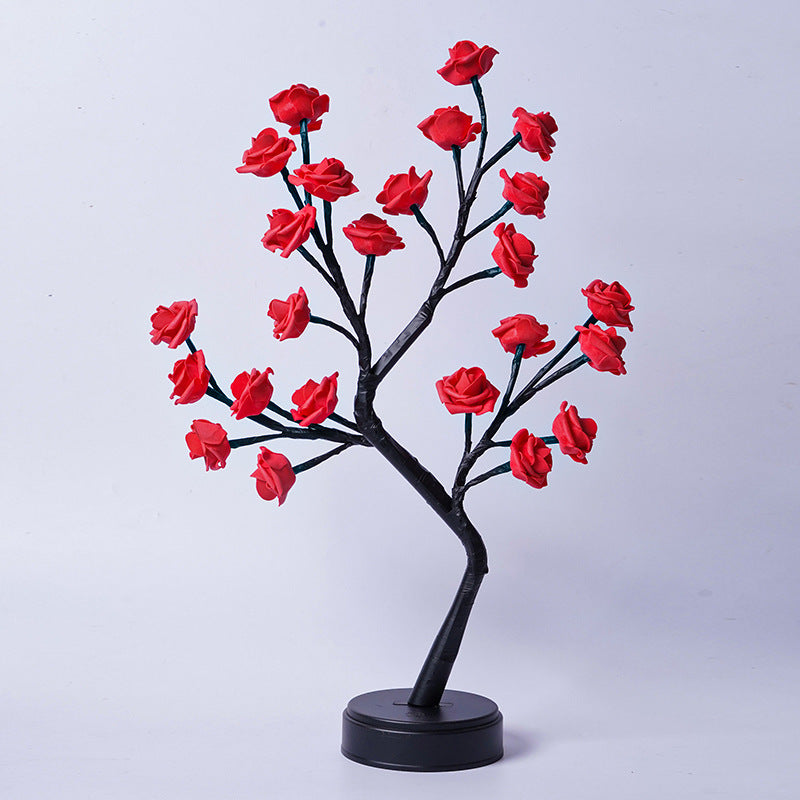 Rose Flower Tree Lamp – USB Fairy Light Table Decor for Home & Gifts