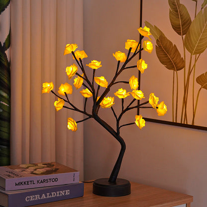 Rose Flower Tree Lamp – USB Fairy Light Table Decor for Home & Gifts