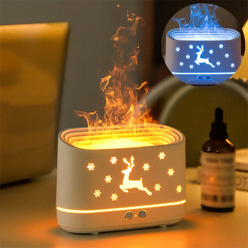 Elk Flame Humidifier & Diffuser – Christmas Home Atmosphere Lamp