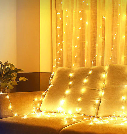 LED Curtain String Lights – USB Fairy Light Garland with Remote Control for Christmas & Home Décor