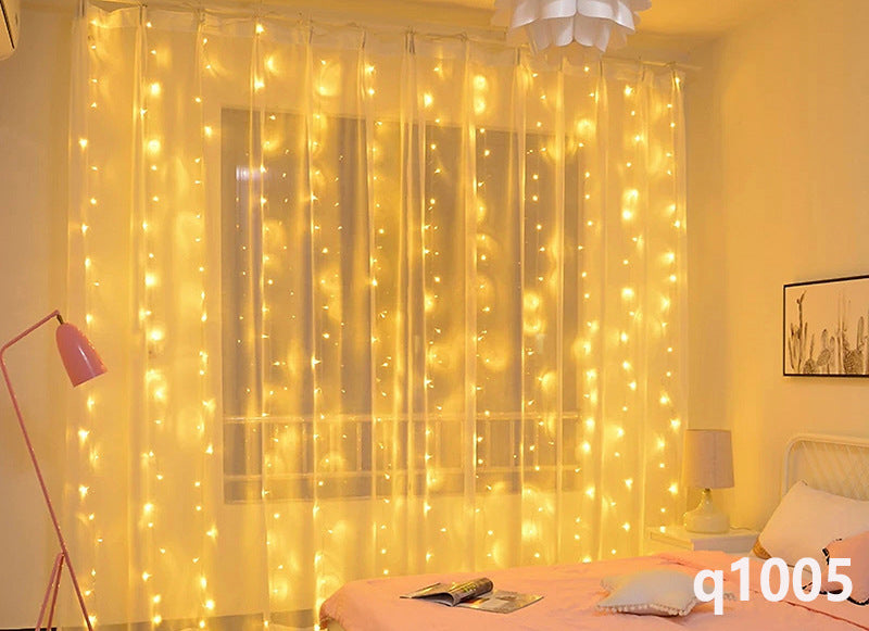 LED Curtain String Lights – USB Fairy Light Garland with Remote Control for Christmas & Home Décor