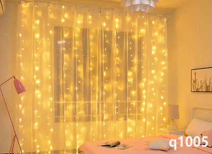 LED Curtain String Lights – USB Fairy Light Garland with Remote Control for Christmas & Home Décor