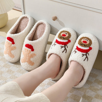 Cute Santa Claus Slippers – Warm Christmas Home Shoes for Couples