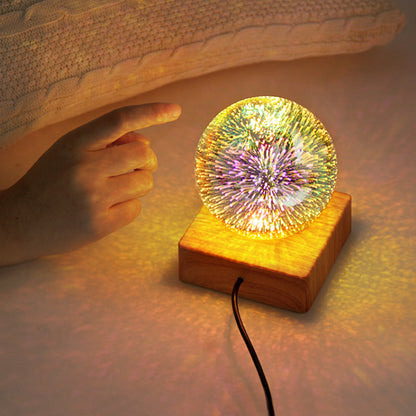 3D Firework Crystal Ball Night Light – USB LED Christmas Home Decor