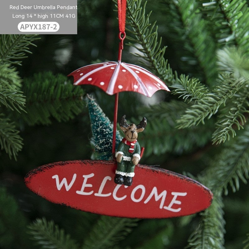 Nordic Iron Hot Air Balloon Christmas Pendant – Creative Parachute Tree Hanging Decoration