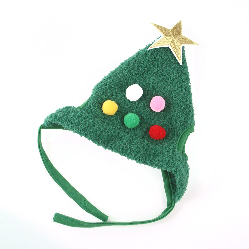 Christmas Tree Shape Pet Hat – Festive Holiday Costume for Cats & Dogs
