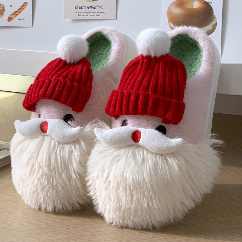 Cute Santa Claus Slippers – Women’s Warm Christmas Indoor Shoes