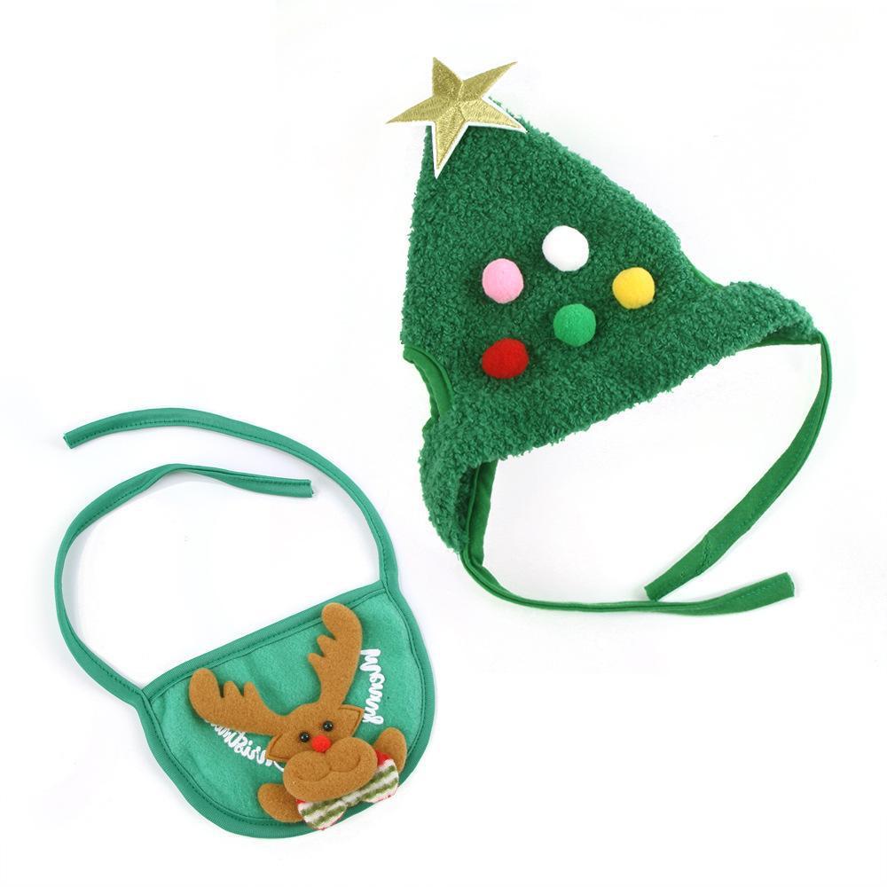 Christmas Tree Shape Pet Hat – Festive Holiday Costume for Cats & Dogs