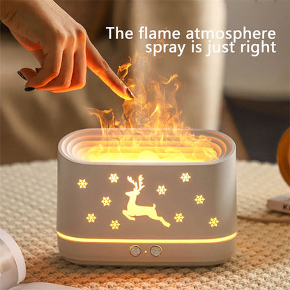 Elk Flame Humidifier & Diffuser – Christmas Home Atmosphere Lamp