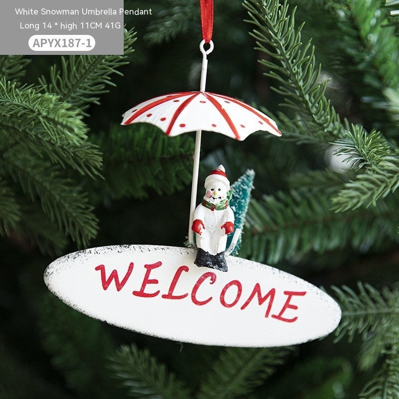 Nordic Iron Hot Air Balloon Christmas Pendant – Creative Parachute Tree Hanging Decoration