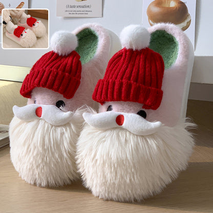 Cute Santa Claus Slippers – Women’s Warm Christmas Indoor Shoes