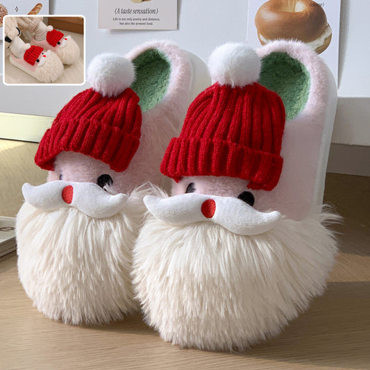Cute Santa Claus Slippers – Women’s Warm Christmas Indoor Shoes