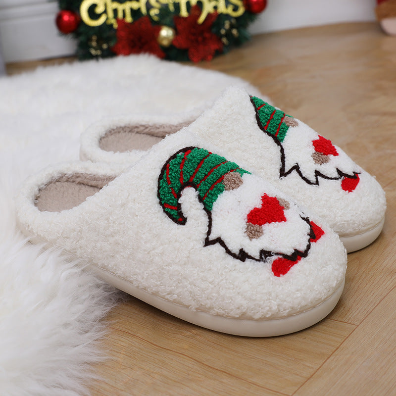 Cute Santa Claus Slippers – Warm Christmas Home Shoes for Couples
