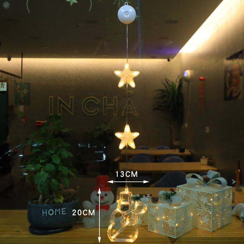 3pcs LED Christmas Star Hanging Lights – Window & Tree Decorations for Home and New Year