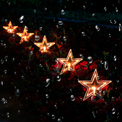 Solar Star & Snowflake Christmas Tree Lights – Waterproof Outdoor Garden Lawn Decoration