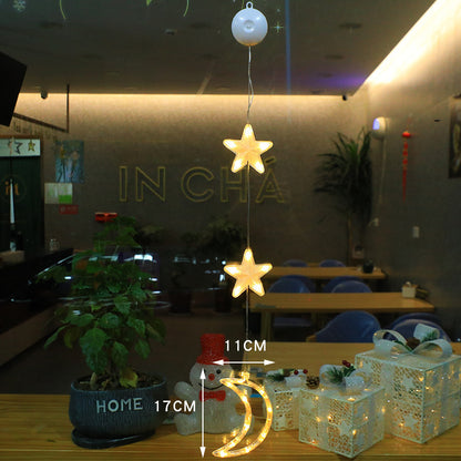 3pcs LED Christmas Star Hanging Lights – Window & Tree Decorations for Home and New Year